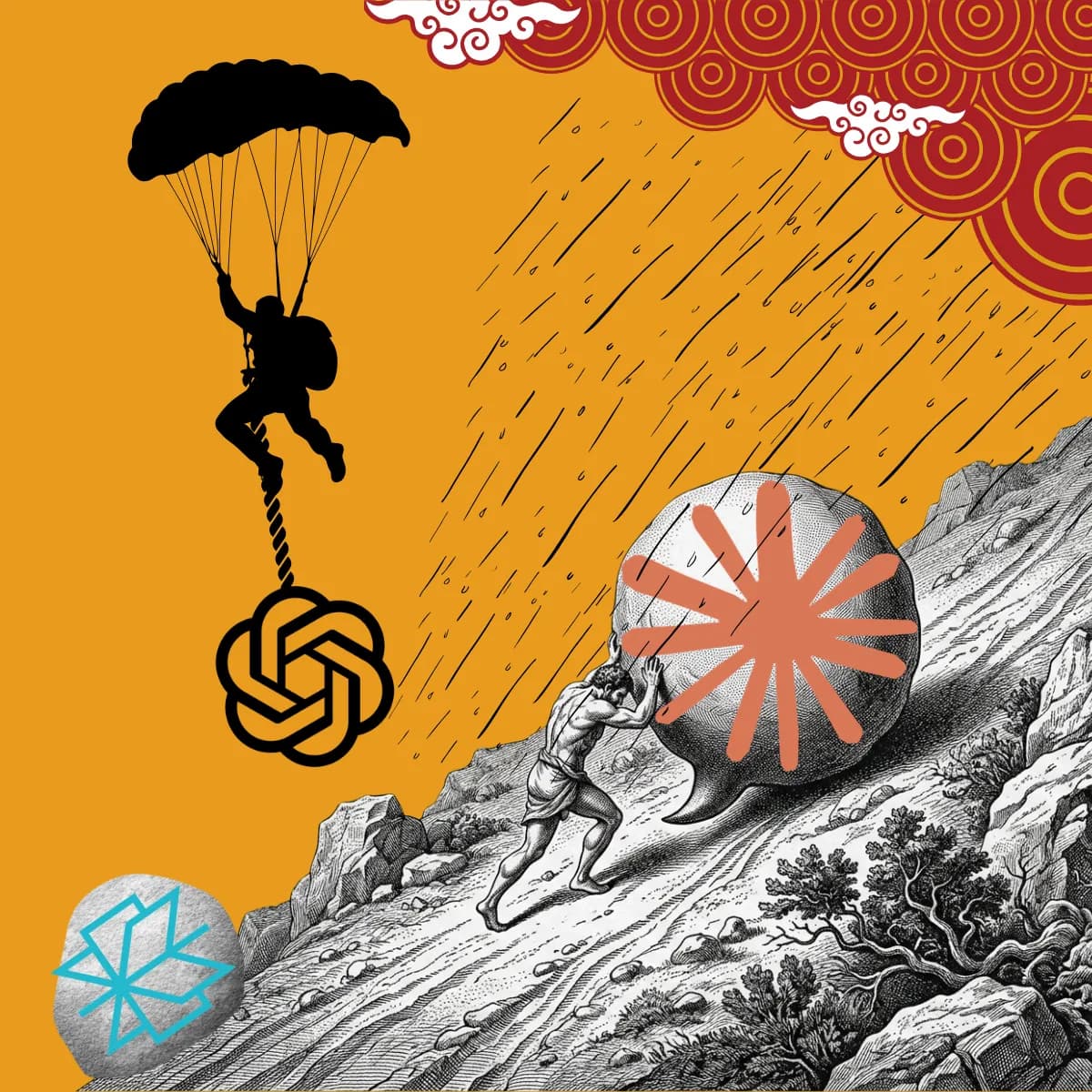 Editorial illustration showing AI workflows resetting each session